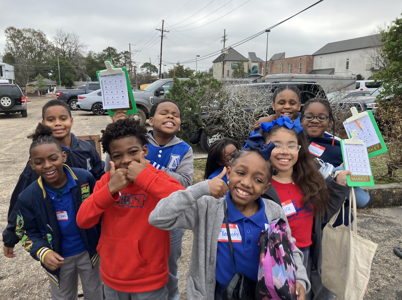 Students posing together and participating in school activities